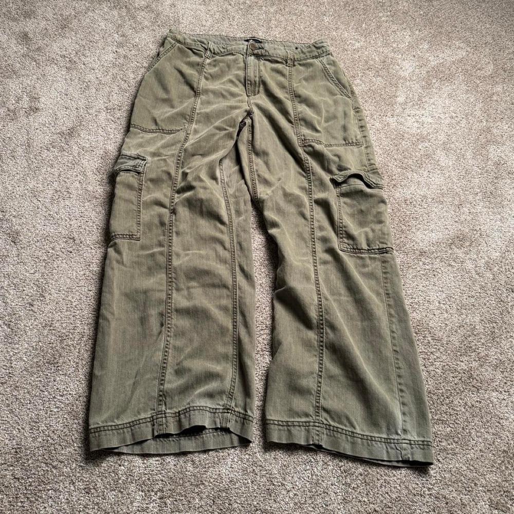REITMANS SAGE GREEN PANELLED WIDE LEG CARGO PANTS